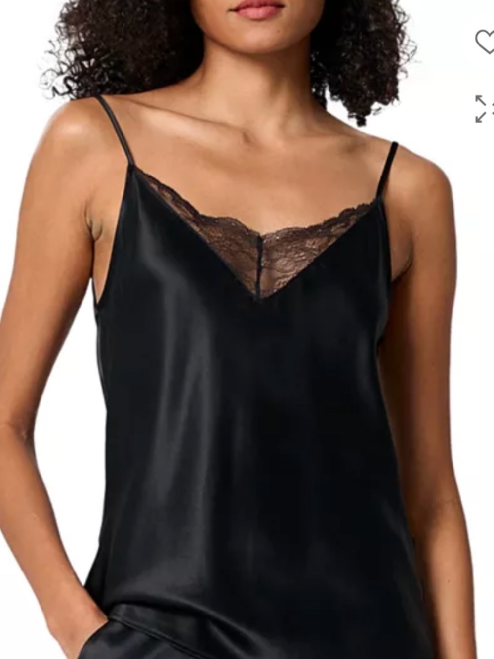 NWT LilySilk Lace Black Silk Cami